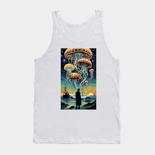 Starry Night Symphony: Van Gogh-Inspired Jellyfish Ballet Tank Top